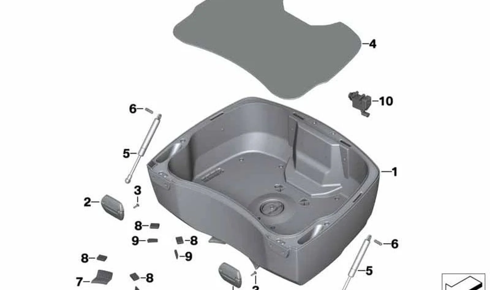 Juego de topes de goma OEM 71607653020 para motos BMW K1600 GT, F800 GT, R1200 ST... y más. Original BMW Motorrad.