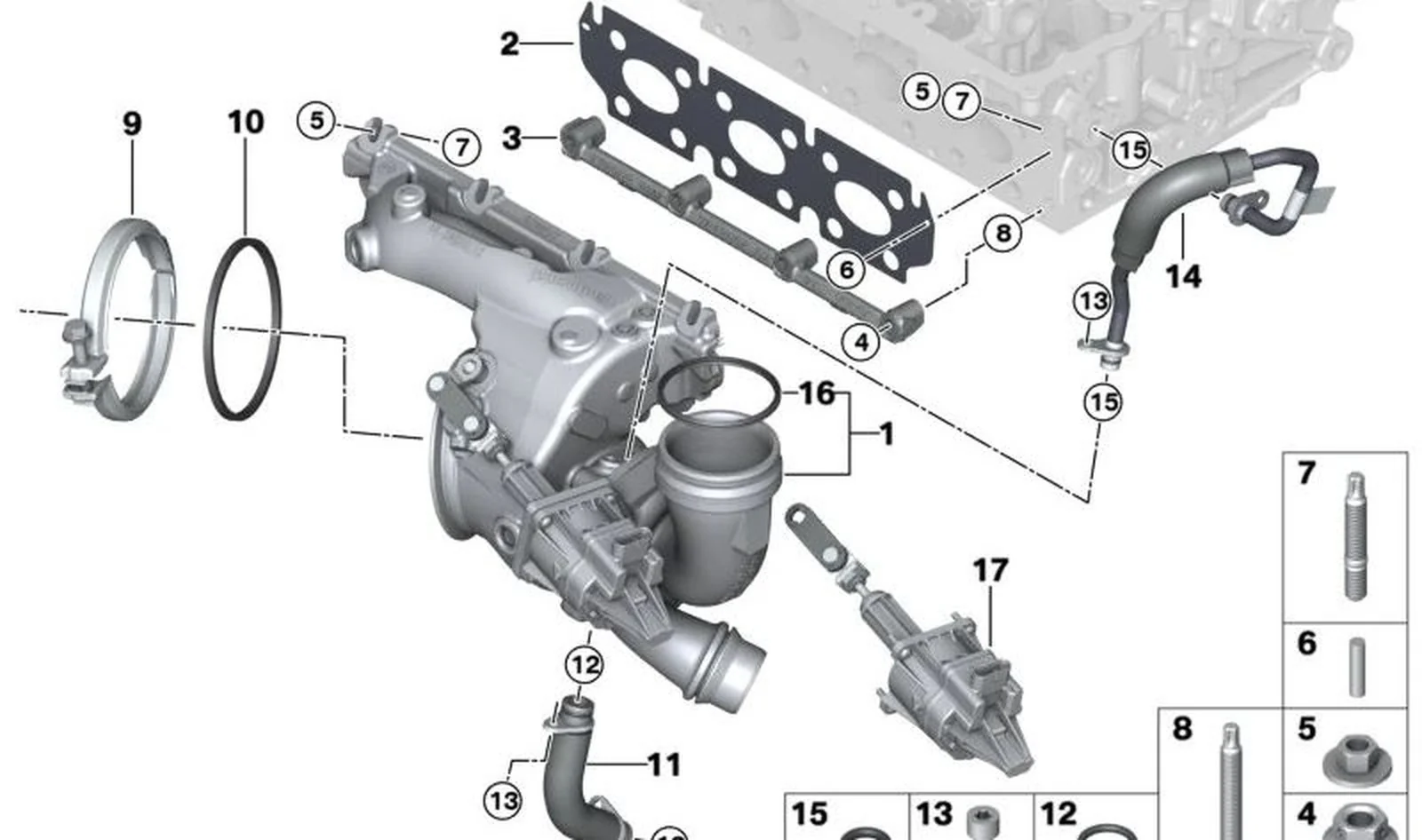 Junta colector de escape OEM 11628607013 para MINI F56, F55, F54, F57, F60 y BMW F45, X2. Original BMW y MINI. - Image 3