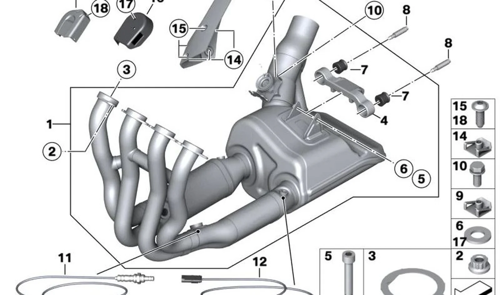 Junta colector de escape OEM 18518542088 para motos BMW S 1000 RR, S 1000 XR, F 750 GS, F 850 GS... y más. Original BMW Motorrad.