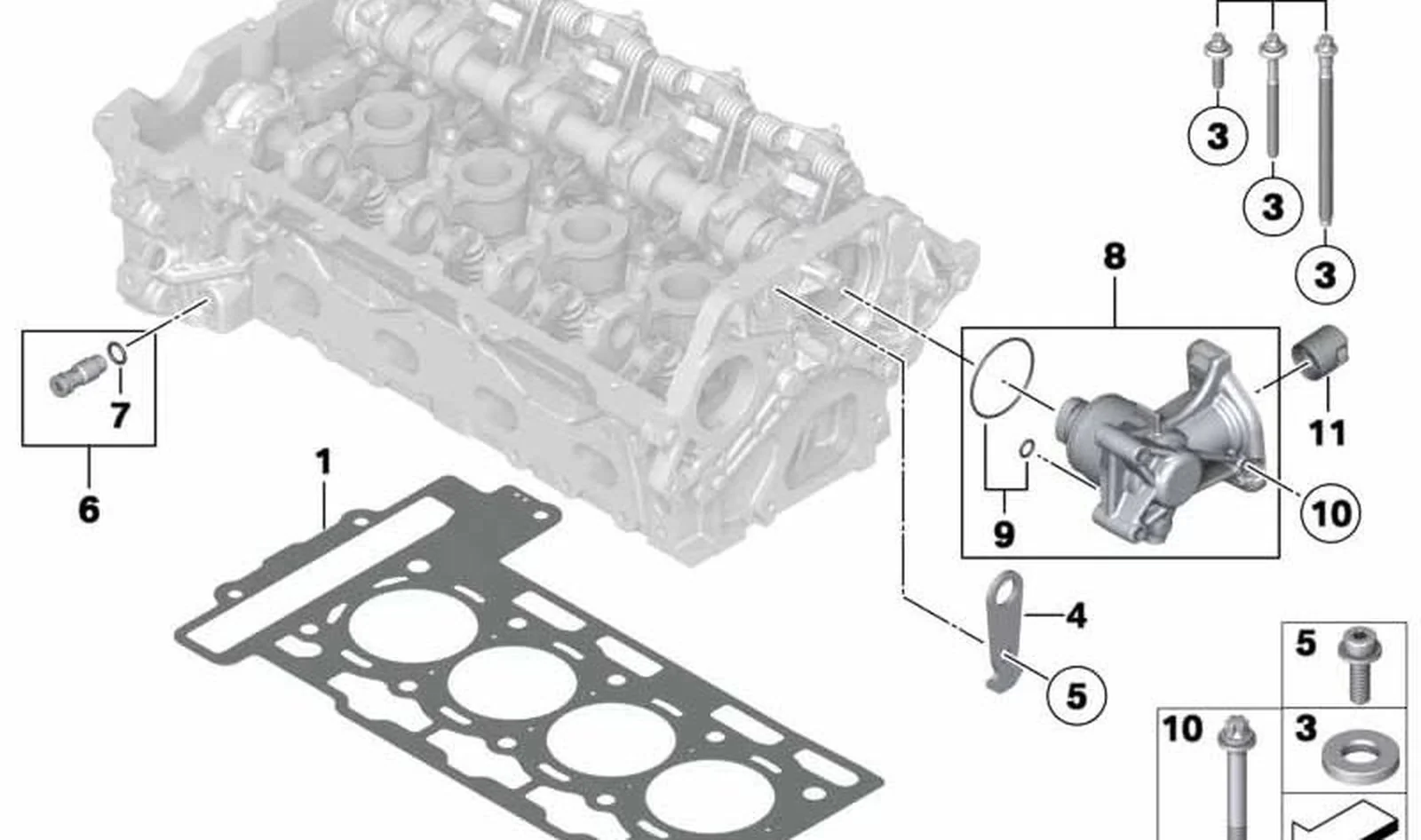 Junta de culata exento asbesto OEM 11127595138 para MINI R56, R56 LCI, Clubman R55, Cabrio R57, Coupé R58, Roadster R59, Countryman R60, Paceman R61... y más. Original MINI. - Image 2