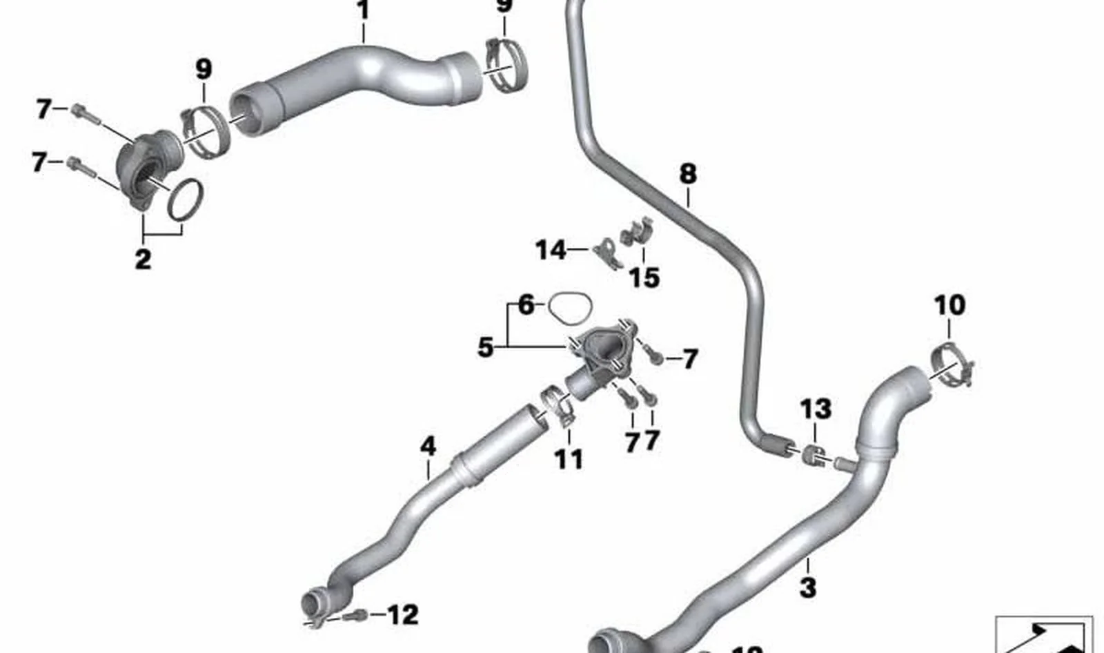 Junta de escape OEM 11537726870 para motos BMW K1600GT, K1600GTL, K1600Bagger. Original BMW Motorrad.