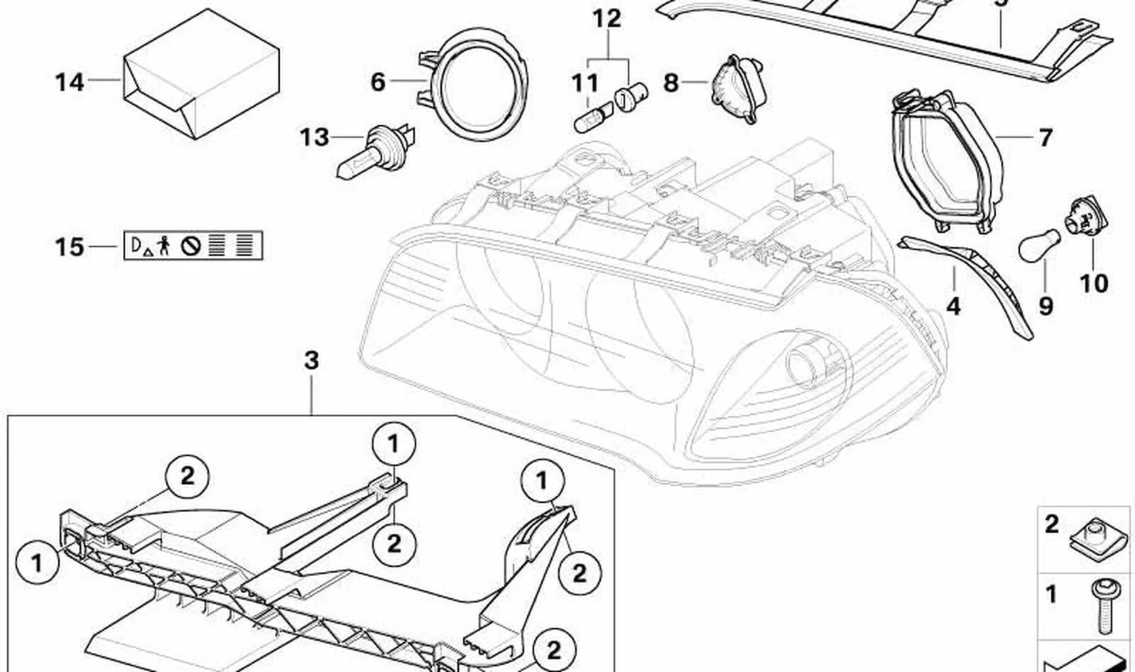 Junta de faro y capó del motor izquierdo OEM 63126939273 para BMW X3 E83, X3 E83 LCI. Original BMW. - Image 4