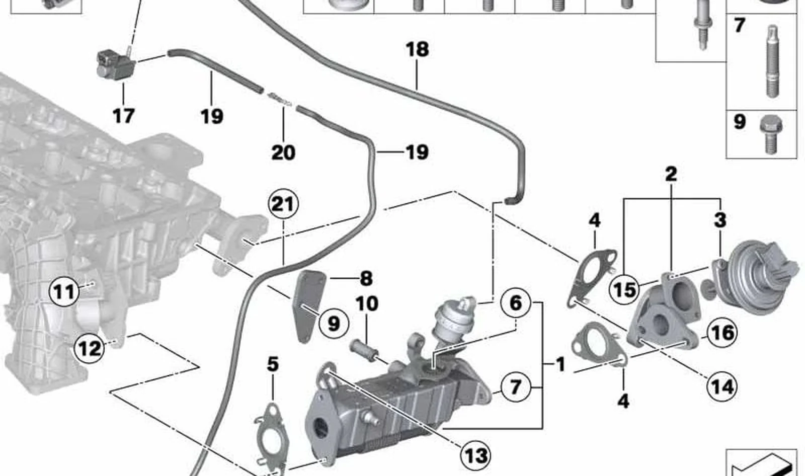 Junta metal para sistema de escape OEM 11717823317 para MINI R56 LCI, Clubman R55 LCI, Cabrio R57 LCI, Coupé R58, Roadster R59, Countryman R60, Paceman R61. Original MINI.