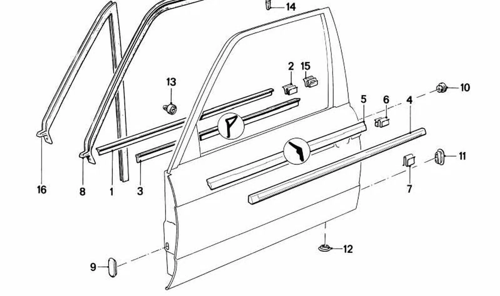 Junta para caja de ventana interior derecha OEM 51211942822 para BMW 3' E30 (318i, 320i) y más. Original BMW. - Image 2