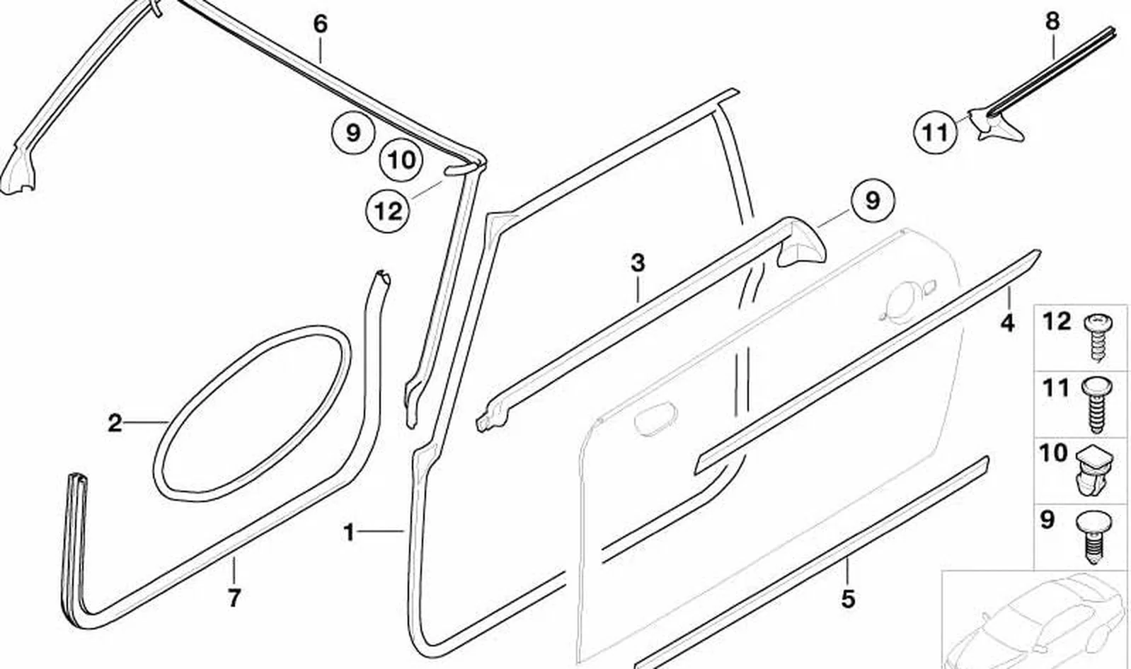 Junta para caja de ventana interior derecha OEM 51337039866 para MINI R50, R53, Cabrio R52... y más. Original MINI. - Image 4