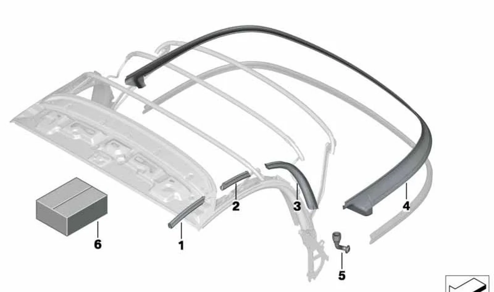 Junta trasera derecha OEM 54342759402 para MINI Roadster R59 (2011-2015). Original MINI.