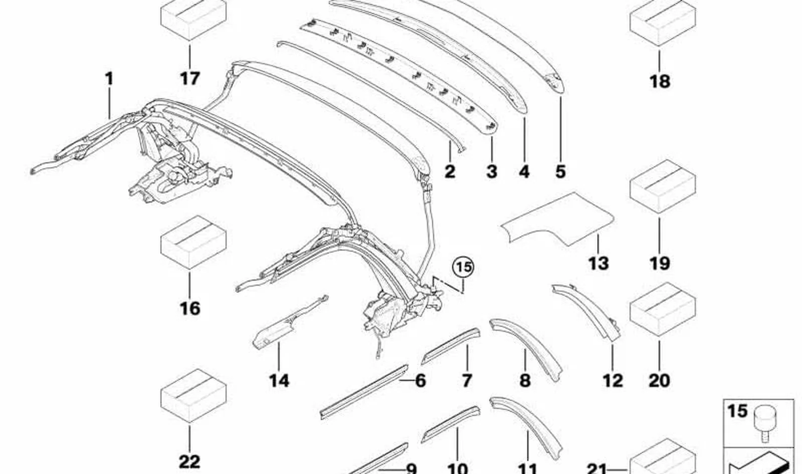 Junta trasera izquierda OEM 54342758111 para MINI Cabrio R57, F57, F67... y más. Original MINI.