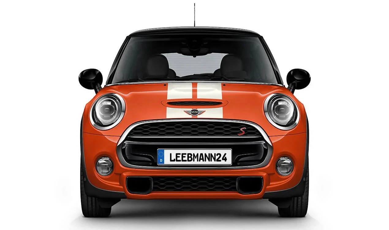 Kit de franjas deportivas blancas para parte delantera y portón trasero OEM 51142414311 para MINI F56, F56 BEV, F57 Cabrio… y más. Original MINI. - Image 2