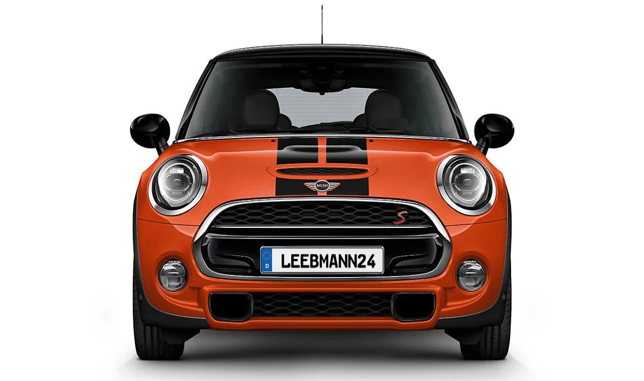Kit de franjas deportivas negro para frontal y portón trasero OEM 51142464288 para MINI F56, F56 BEV, F56 LCI, F57 Cabrio, F57 LCI… y más. Original MINI. - Image 2