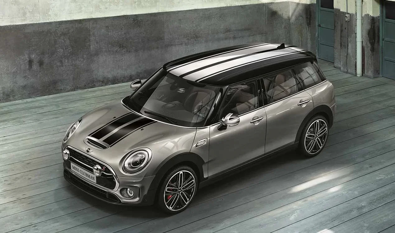 Kit de franjas deportivas para techo de cristal blanco OEM 51142413158 para MINI Clubman F54, F54 LCI Cooper... y más. Original MINI.