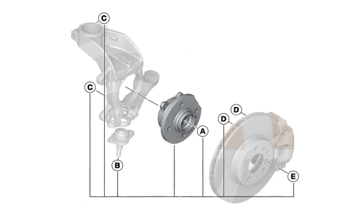 Kit de servicio de rodamientos de rueda delantero OEM 31222318454 para MINI R50, R53, Cabrio R52. Original MINI.