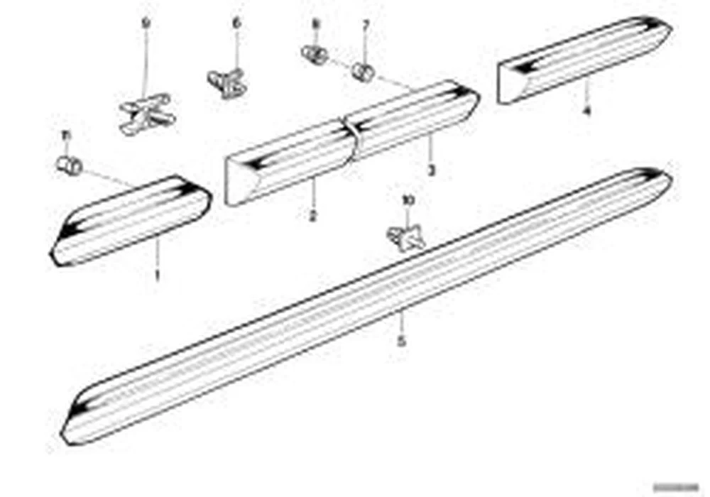 Listón de parachoques lateral derecho OEM 51131942694 para BMW 3' E30 316, 316i. Original BMW. - Image 2