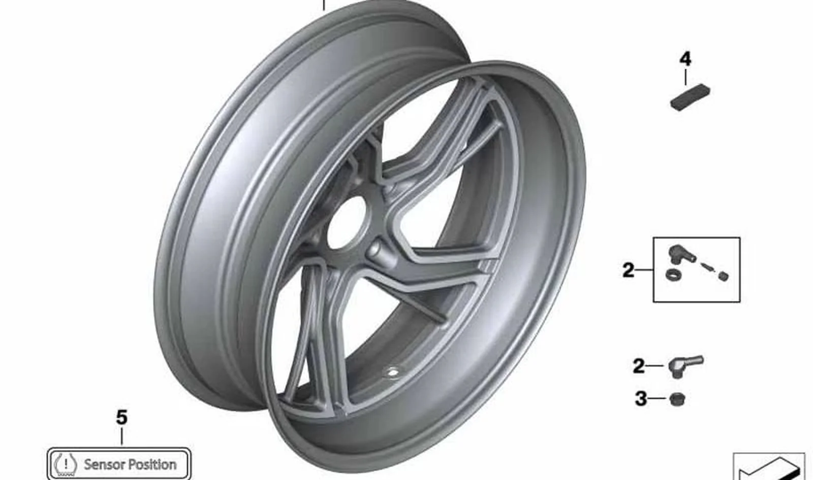 Llanta de fundición gris trasera OEM 36318404320 para motos BMW R1250RT, R1250R, R1250RS. Original BMW Motorrad.