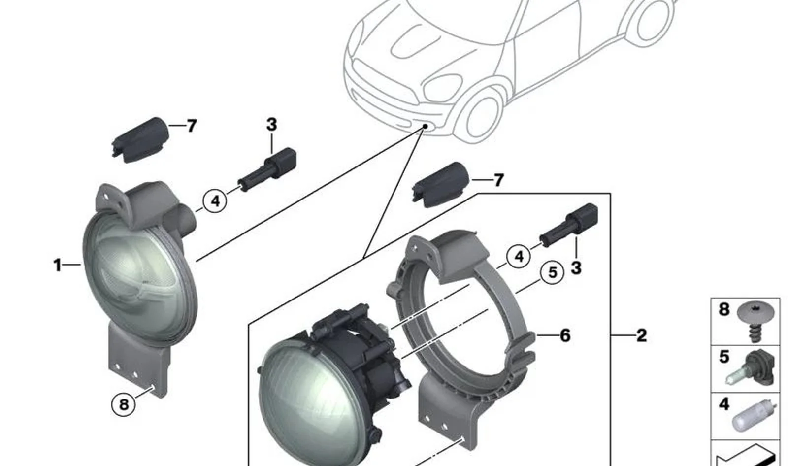 Luz de posición delantera OEM 63129802199 para MINI Countryman R60, Paceman R61. Original MINI. - Image 4