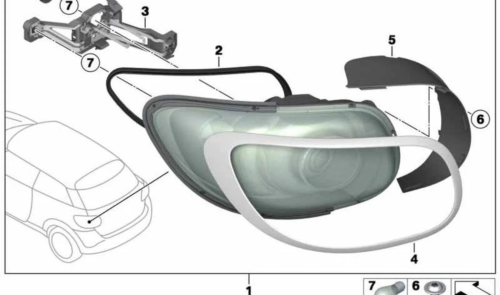 Luz trasera derecha OEM 63219812870 para MINI Paceman R61 (2012-2016). Original MINI.