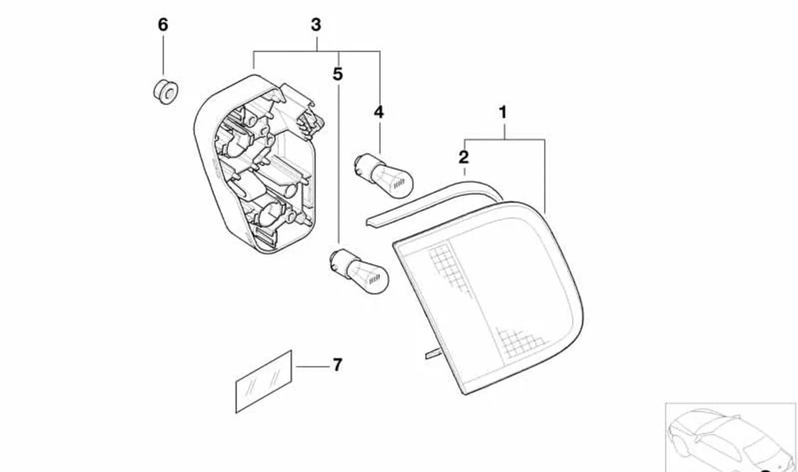 Luz trasera en tapa del maletero izquierda OEM 63218364727 para BMW Serie 3 E46. Original BMW. - Image 2