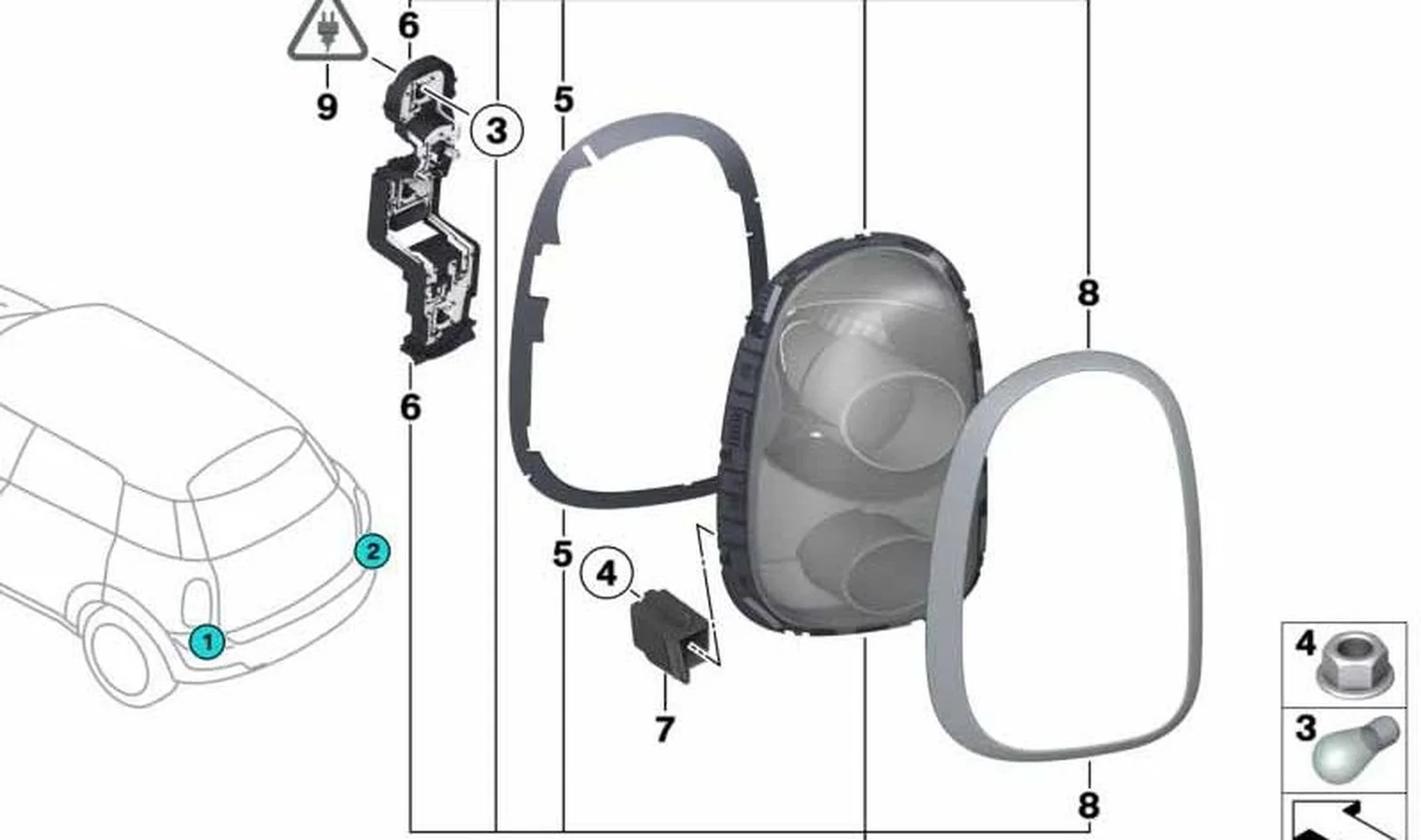 Luz trasera izquierda OEM 63219811763 para MINI Countryman R60 (01/2010 - 10/2016). Original MINI.