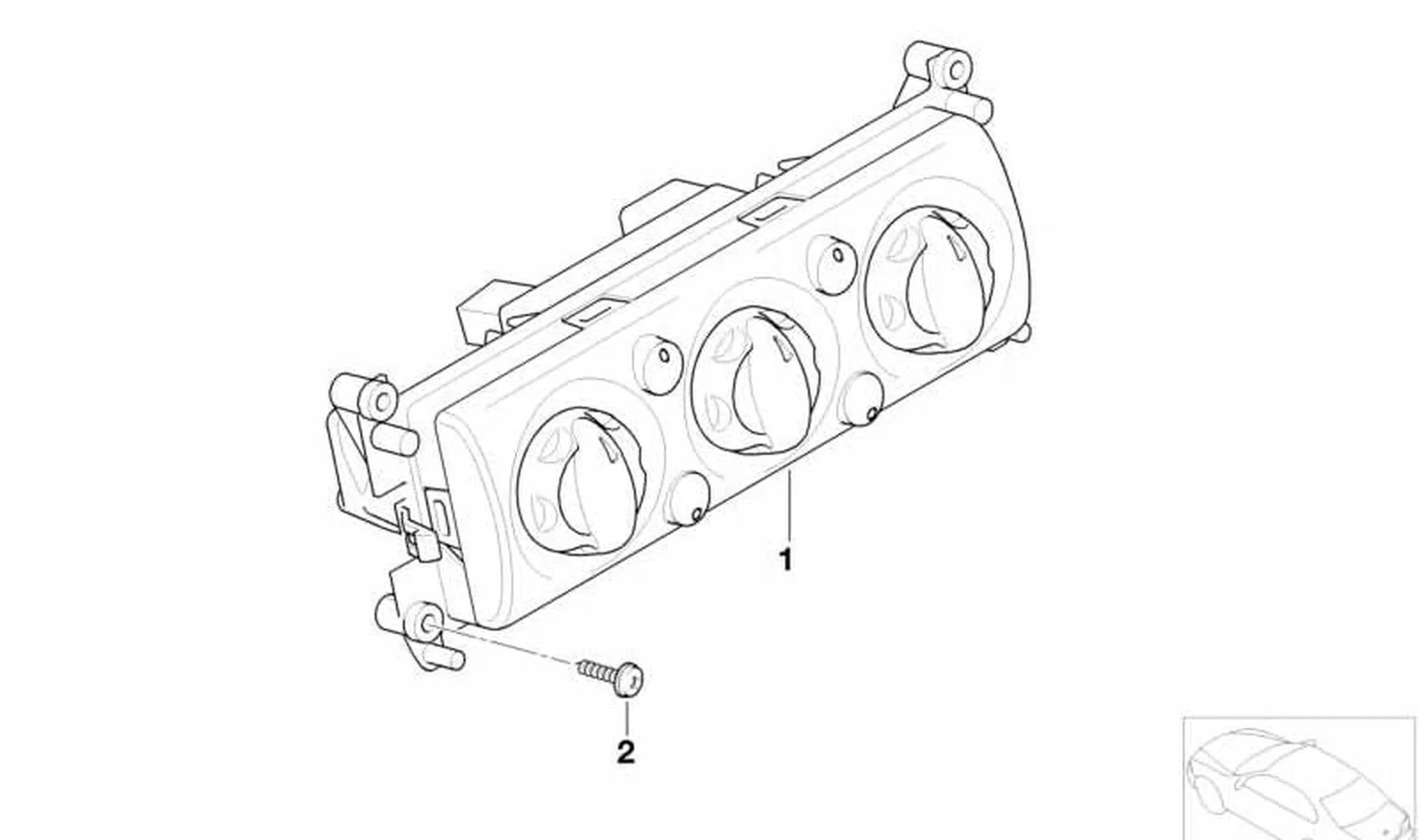 Mando de climatizador OEM 64111502214 para MINI R50, R52, R53. Original MINI.