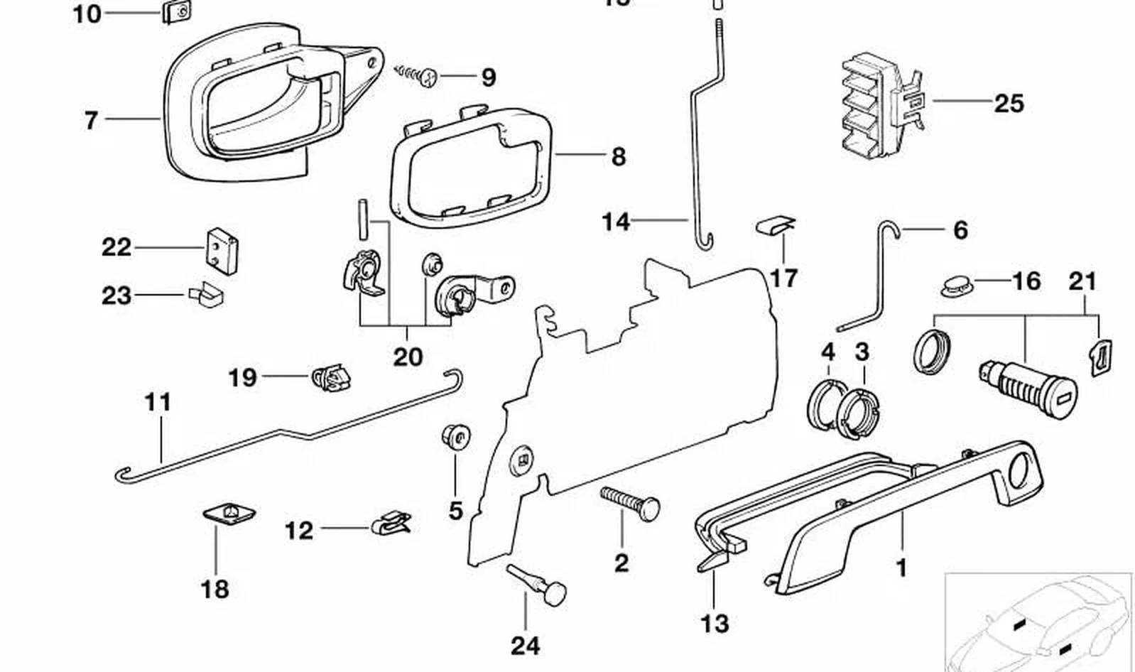 Maneta de puerta delantera izquierda OEM 51218122441 para BMW Serie 3 E36, Serie 5 E34. Original BMW. - Image 4