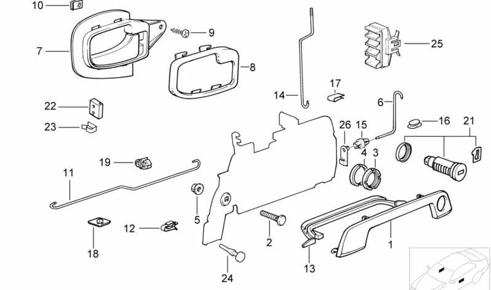Maneta de puerta derecha OEM 51218399240 para BMW Z3 E36 1.8, 1.9, 2.0... y más. Original BMW. - Image 4
