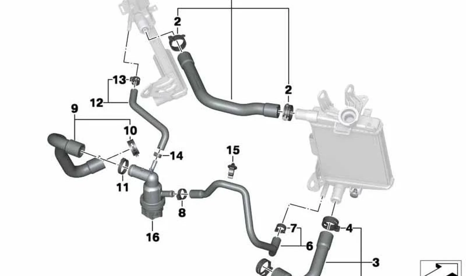 Manguera líquido refrigerante purga aire OEM 17128523485 para motos BMW R1200GS, R1250GS, R1200RT... y más. Original BMW Motorrad.