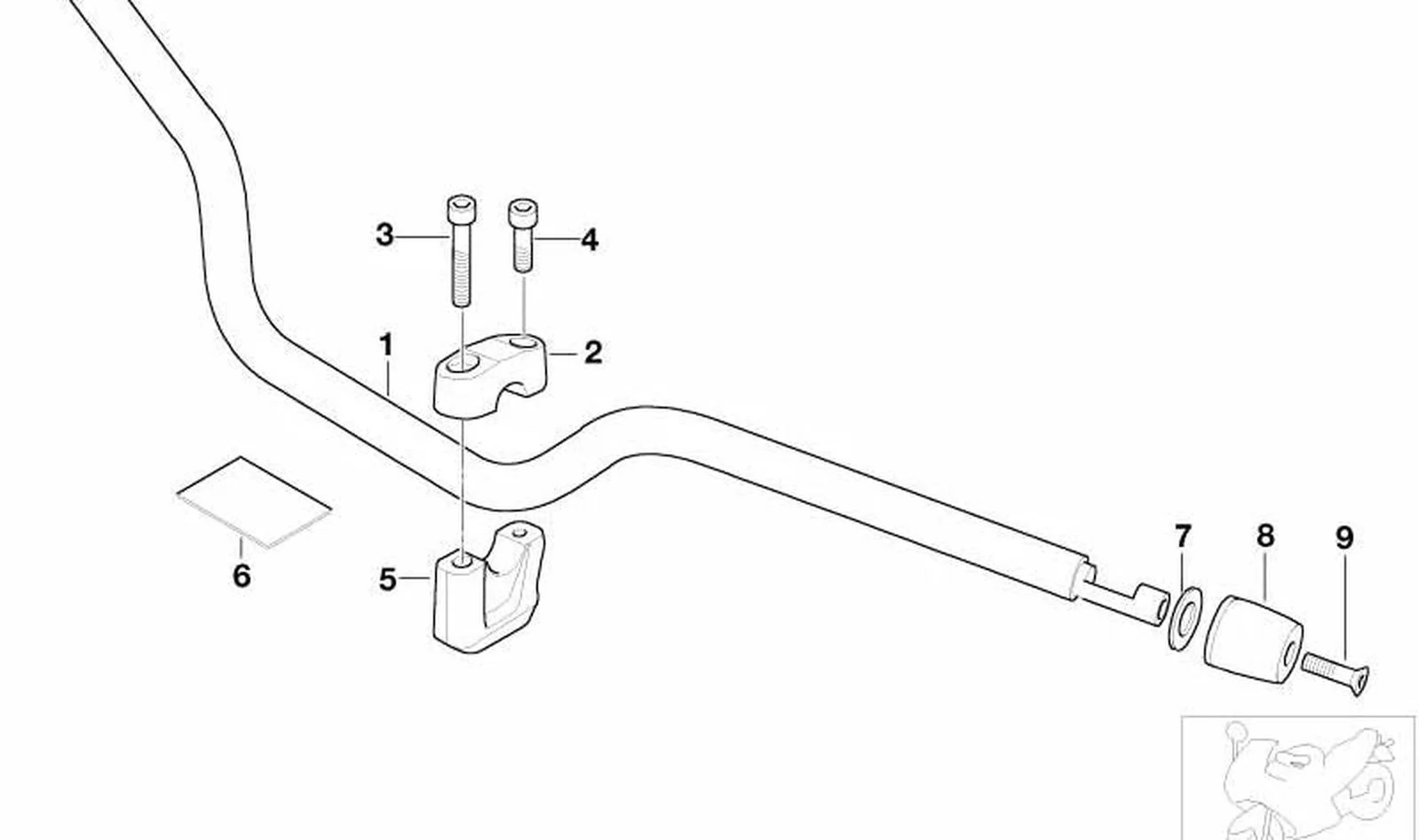 Manillar de tubo OEM 32717674599 para motos BMW R 1200 GS (K25). Original BMW Motorrad.