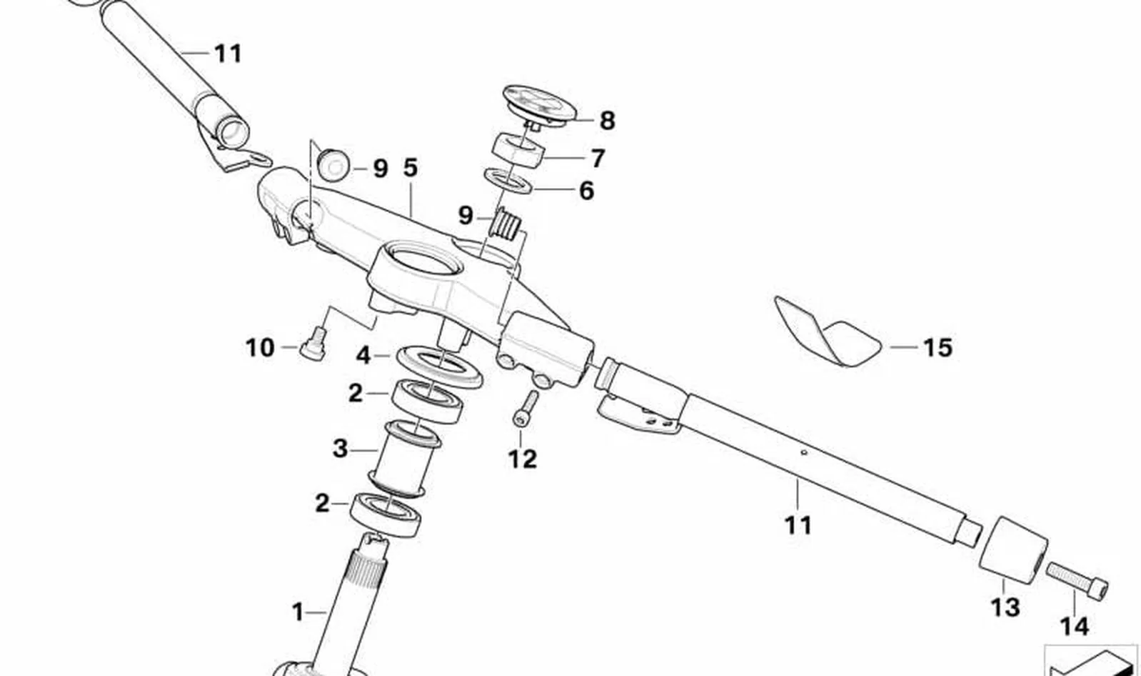 Manillar izquierdo OEM 32717702975 para motos BMW K 1200 R, K 1200 R Sport, K 1300 R. Original BMW Motorrad.