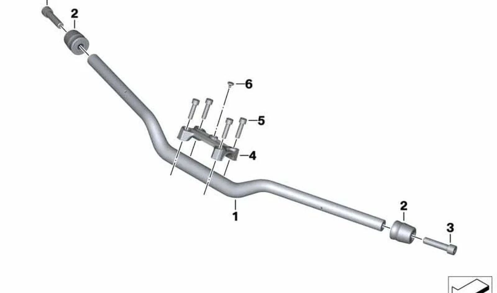 Manillar OEM 32718563843 para motos BMW F800R (K73) 2014-2019. Original BMW Motorrad.