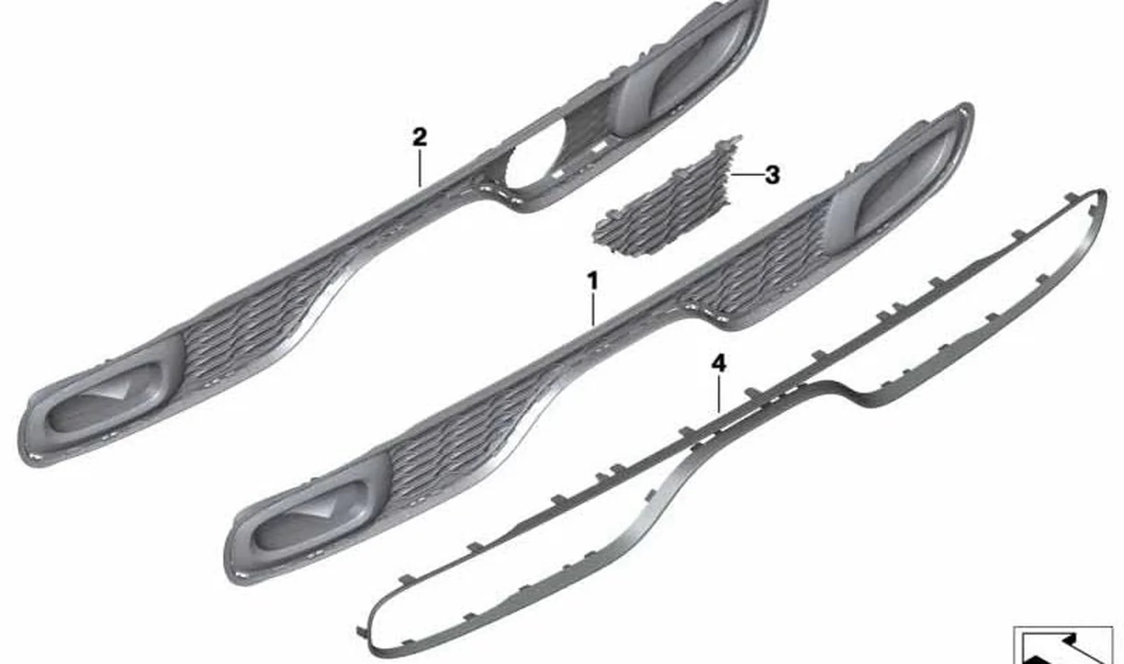 Marco cromado delantero OEM 51127365073 para MINI F55, F56, F57. Original MINI. - Image 3