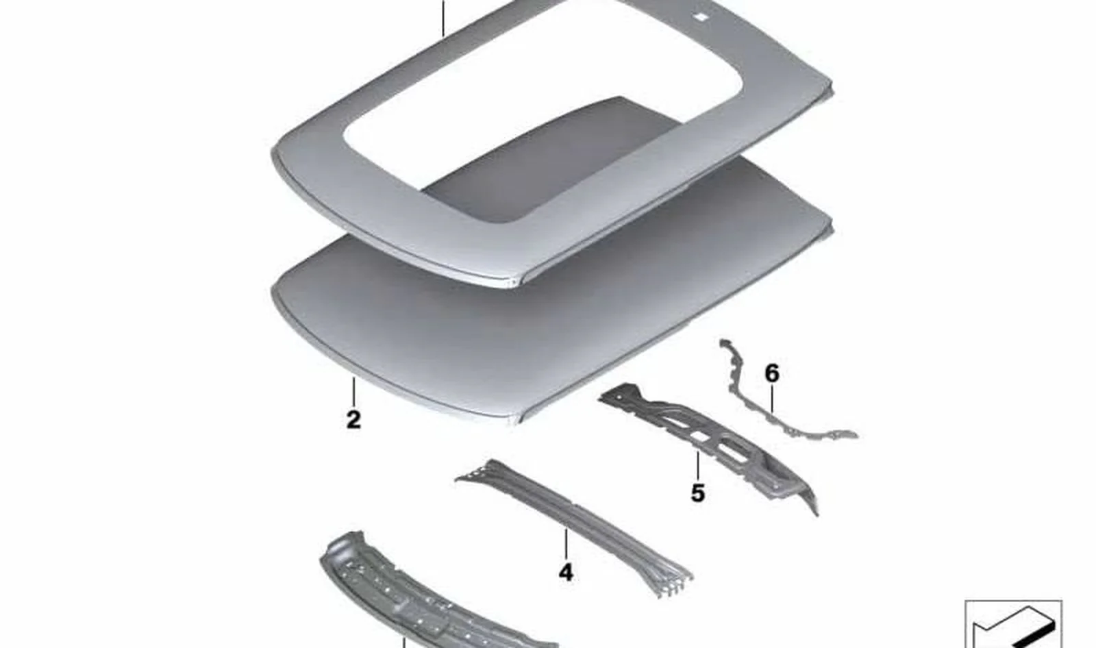 Marco de la ventanilla trasera OEM 41007387983 para MINI F56, F56 BEV, F56 LCI, F66... y más. Original MINI.