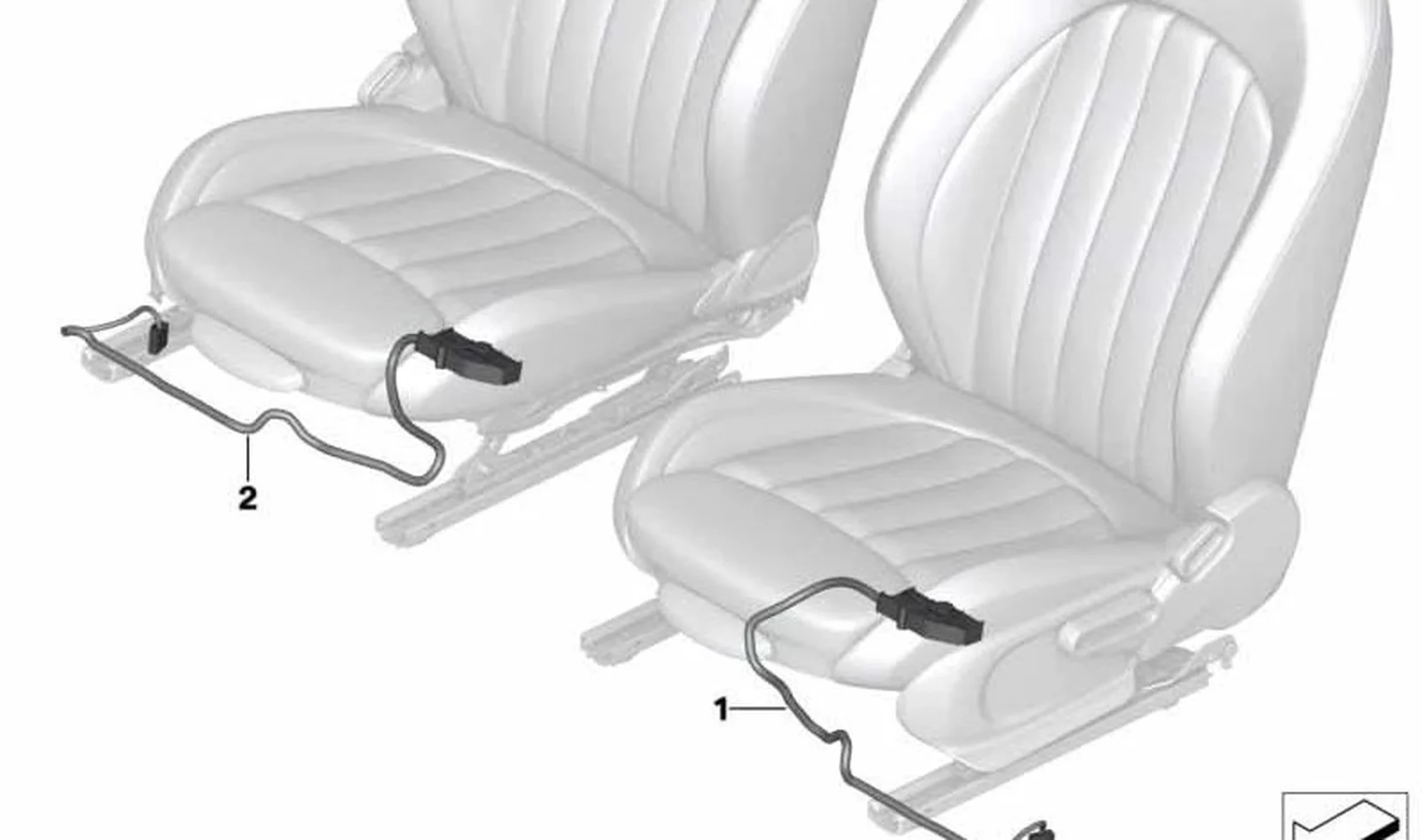 Mazo de cables de asiento derecho OEM 61129312681 para MINI F56, F55, Clubman F54, F54 LCI. Original MINI.
