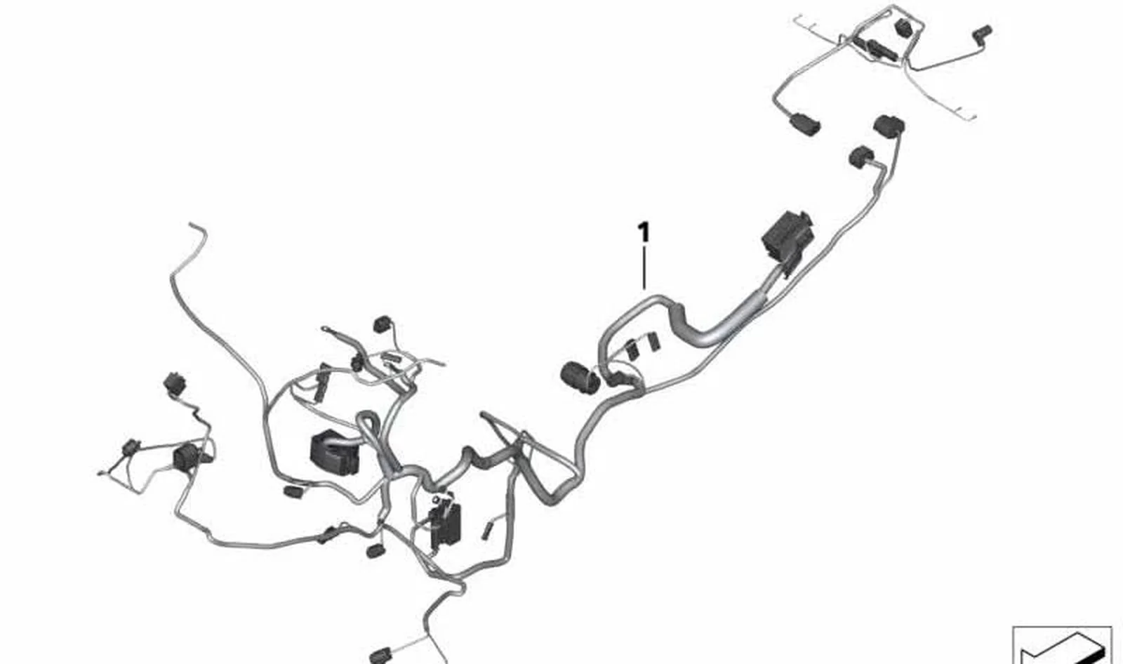Mazo de cables trasero OEM 61117701248 para motos BMW F 800 R (K73) 2009-2015. Original BMW Motorrad.