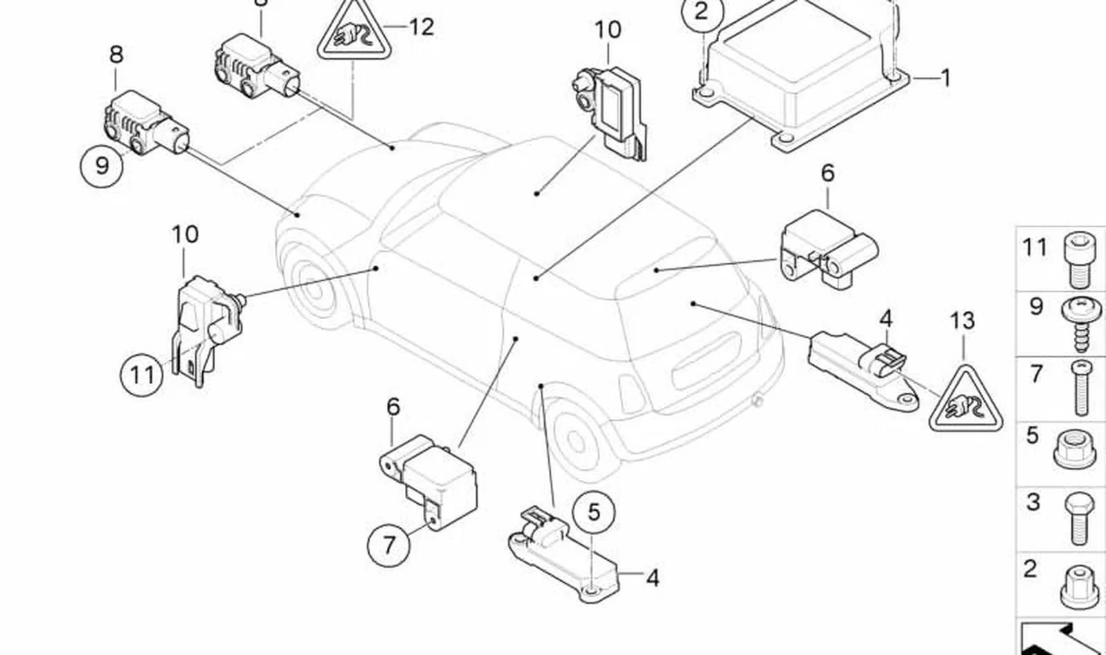 Mecanismo de mando airbag lateral OEM 65779345360 para MINI R50, R53, Cabrio R52. Original MINI. - Image 2
