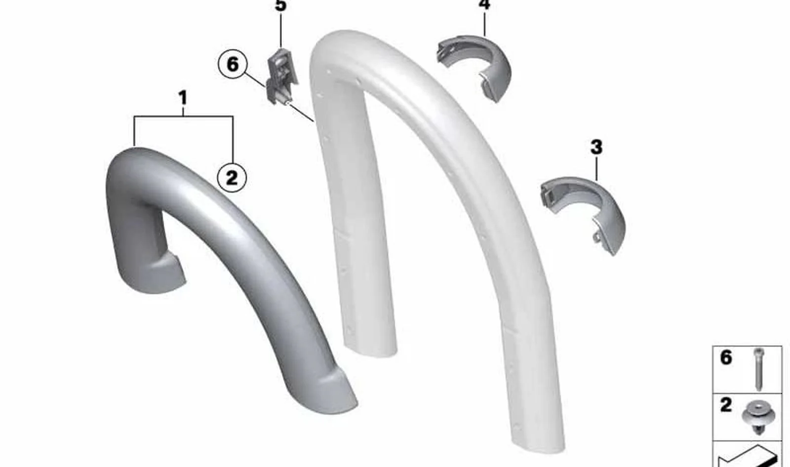 Moldura arco antivuelco exterior derecho OEM 51432759292 para MINI Roadster R59. Original MINI.