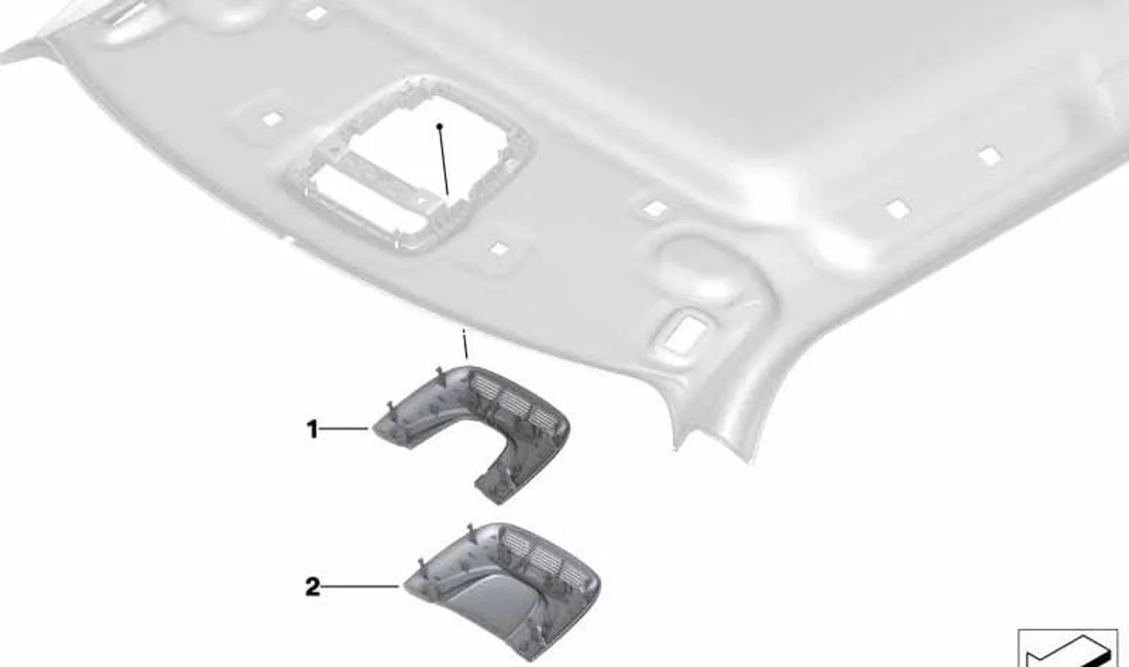 Moldura centro de funciones techo gris OEM 61319291861 para MINI F56, F55, Clubman F54, Countryman F60... y más. Original MINI. - Image 4