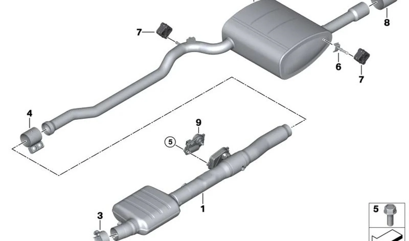 Moldura de escape cromo negro OEM 18309455546 para MINI F56 LCI, F55 LCI, Clubman F54 LCI, Cabrio F57 LCI, Countryman F60 LCI. Original MINI. - Image 2