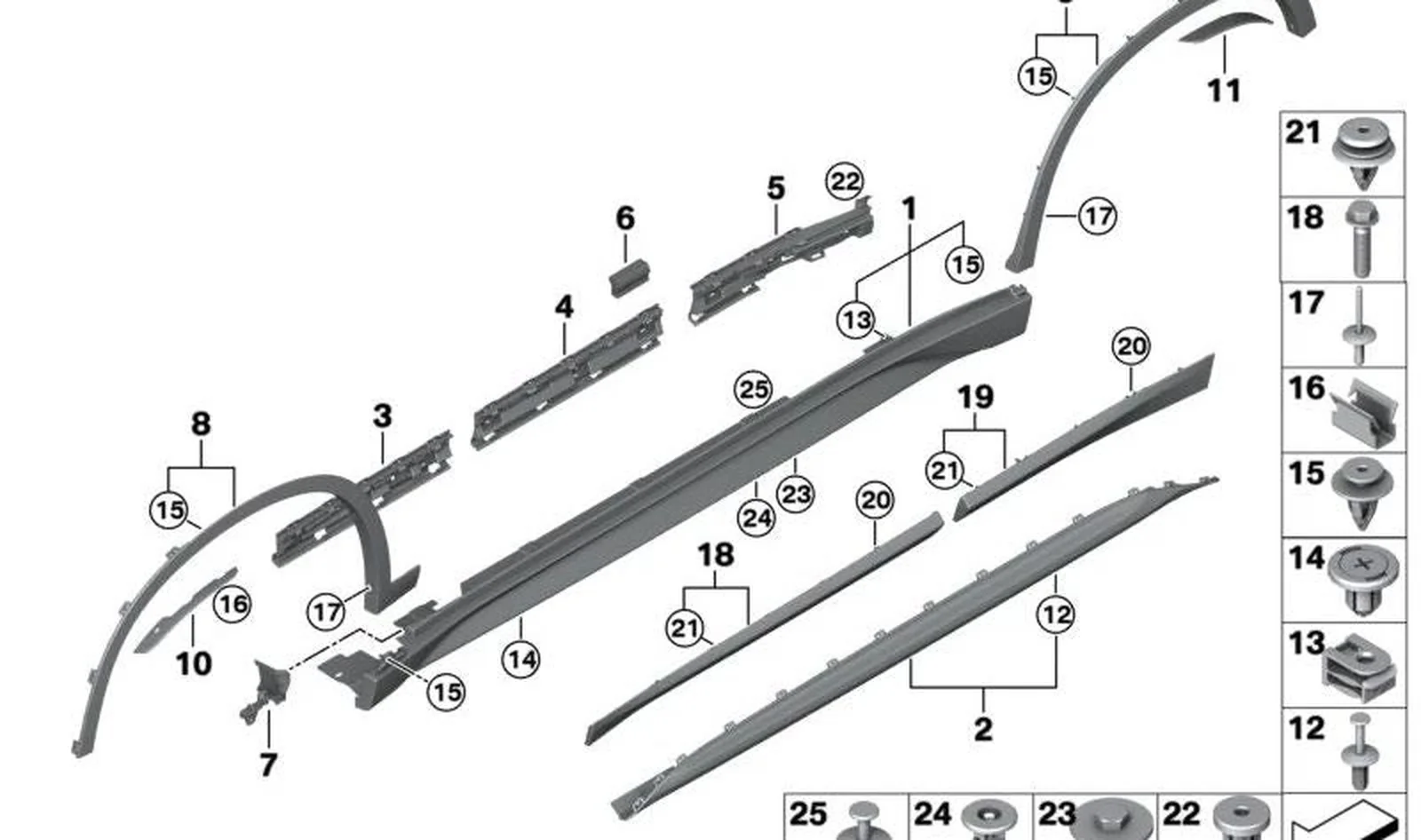 Moldura de protección antiempotramiento derecha OEM 51777379994 para BMW X1 F48, F48 LCI. Original BMW. - Image 4