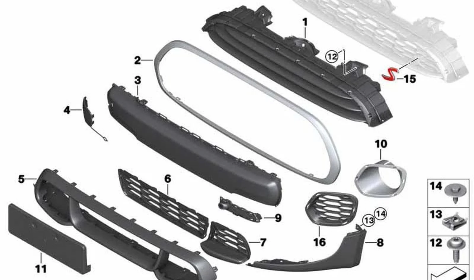 Moldura difusor de aire izquierdo OEM 51117360739 para MINI F56, F55, Cabrio F57. Original MINI. - Image 3