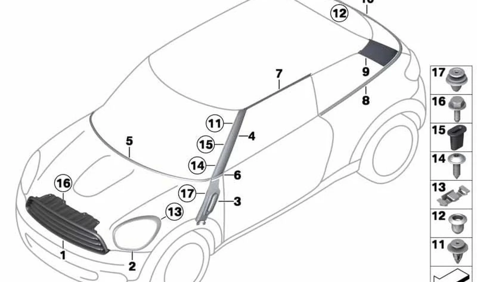Moldura intermitente lateral izquierda OEM 51139804617 para MINI Countryman R60, Paceman R61. Original MINI. - Image 6