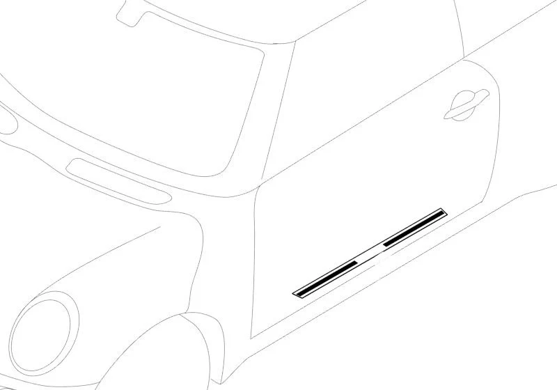 Moldura lateral inferior (paramento de entrada) OEM 51477406647 para MINI R56, R56 LCI, Clubman R55, R55 LCI, Cabrio R57, R57 LCI, Coupé R58, Roadster R59... y más. Original MINI. - Image 3