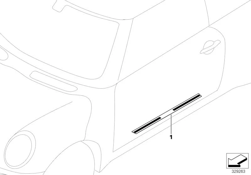 Moldura lateral inferior (paramento de entrada) OEM 51477406647 para MINI R56, R56 LCI, Clubman R55, R55 LCI, Cabrio R57, R57 LCI, Coupé R58, Roadster R59... y más. Original MINI. - Image 4