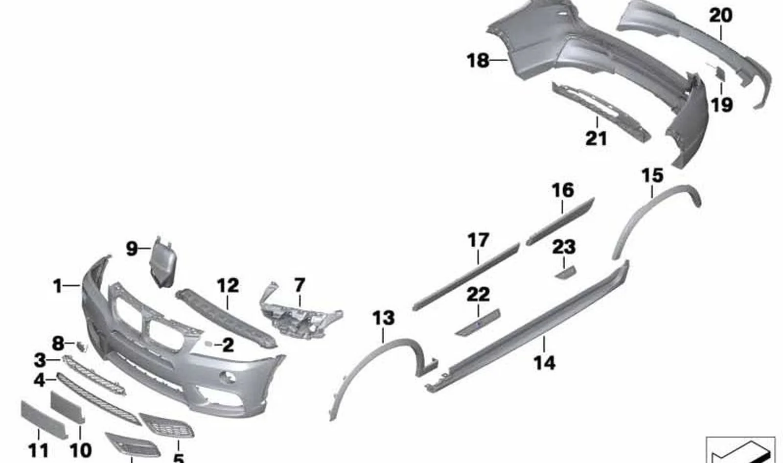 Moldura M entrada delantera OEM 51478060406 para BMW X3 F25, X4 F26. Original BMW. - Image 3