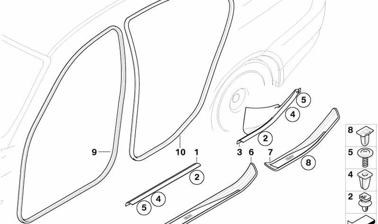 Moldura M estribo trasero derecho OEM 51477898820 para BMW Serie 5 E60, E61 LCI. Original BMW. - Image 4