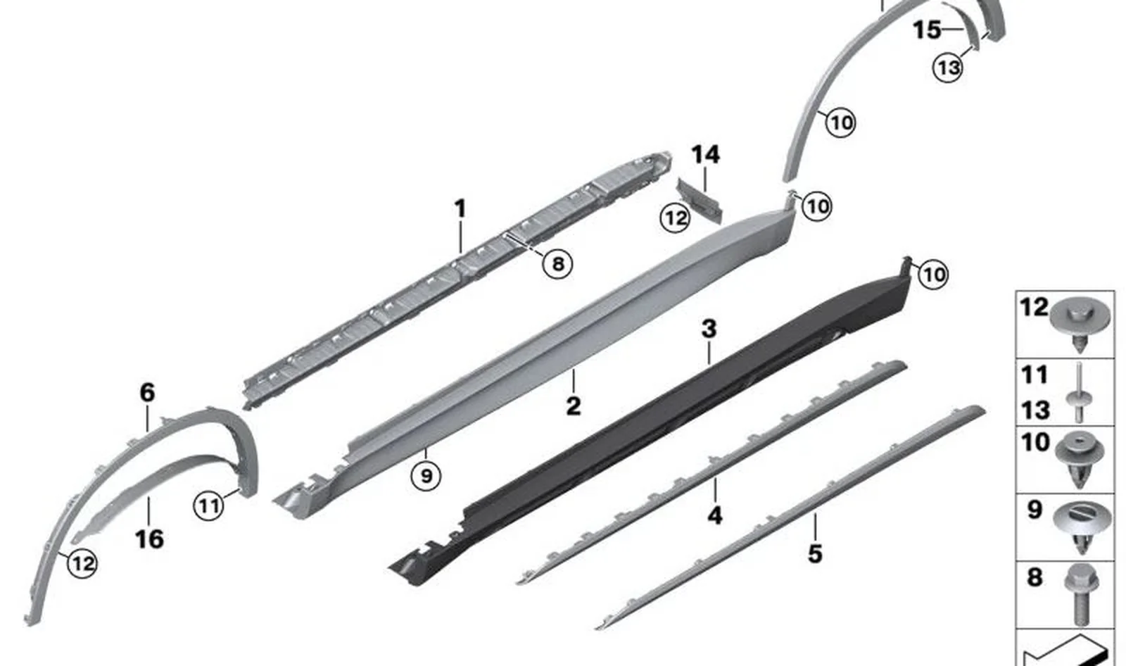 Moldura pasarruedas imprimado trasero izquierdo OEM 51777378583 para BMW X5 F15, X5 M F85. Original BMW. - Image 4