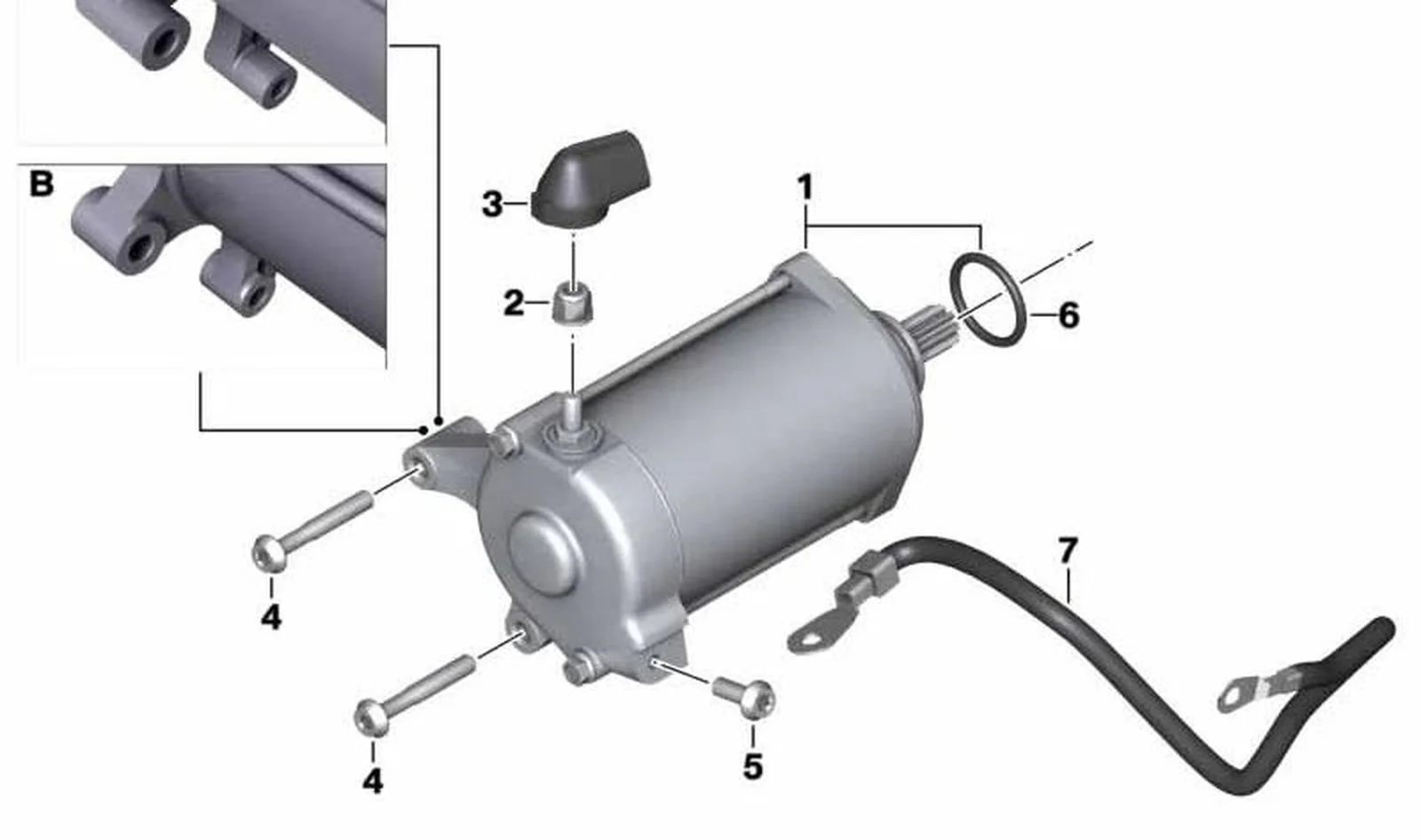 Motor de arranque OEM 12418526230 para motos BMW R 1200 GS, R 1200 GS Adventure, R 1200 RT, R 1200 R, R 1200 RS... y más. Original BMW Motorrad.