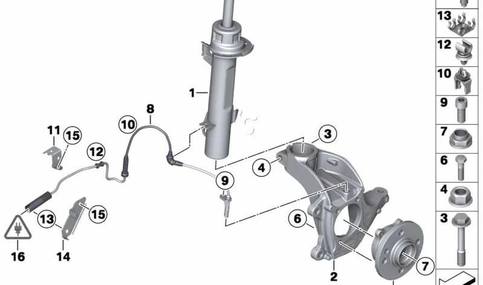 Muelle-amortiguador delantero derecho OEM 31316781904 para MINI Clubman R55, R55 LCI. Original MINI. - Image 3