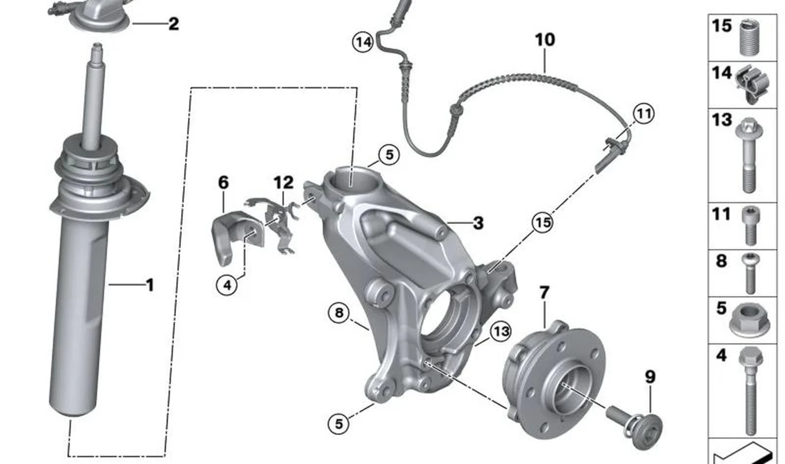 Muelle-amortiguador delantero derecho OEM 37106884546 para MINI Countryman F60, F60 LCI. Original MINI. - Image 2