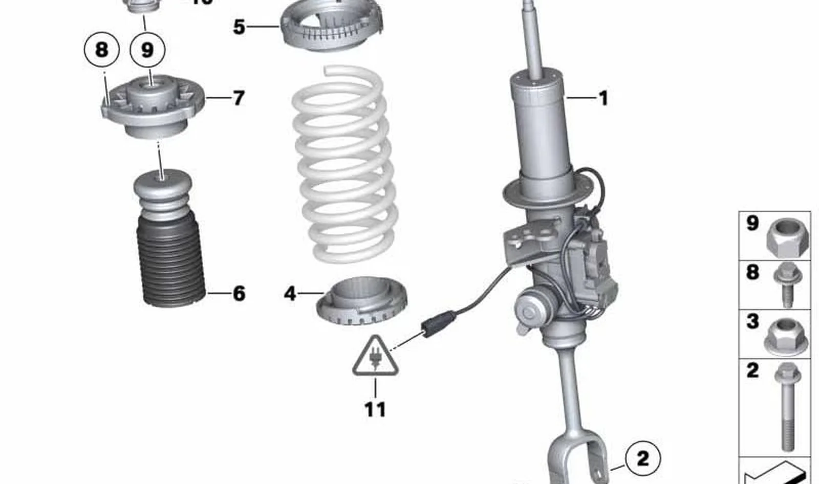 Muelle-amortiguador delantero derecho OEM 37116796926 para BMW 5' F07 GT, 7' F01, 7' F02. Original BMW. - Image 5