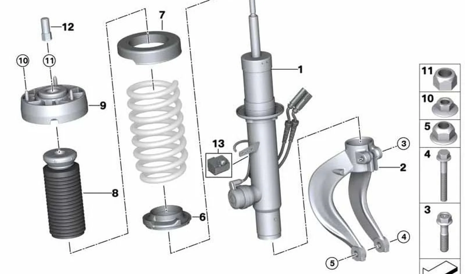 Muelle-amortiguador delantero izquierdo OEM 37106875083 para BMW X5 F15, X6 F16. Original BMW. - Image 4