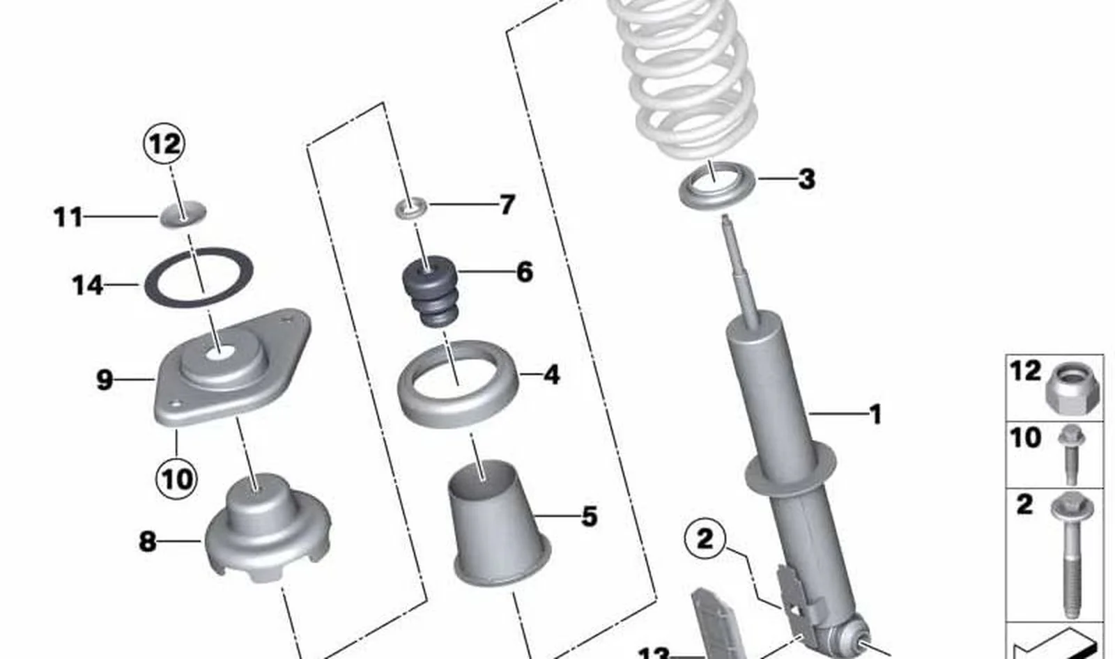 Muelle-amortiguador trasero derecho OEM 33529807018 para MINI Countryman R60, Paceman R61. Original MINI. - Image 2